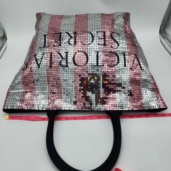 Victoria's Secret Sequin Striped Weekender Tote Bag - Picture 8 of 11